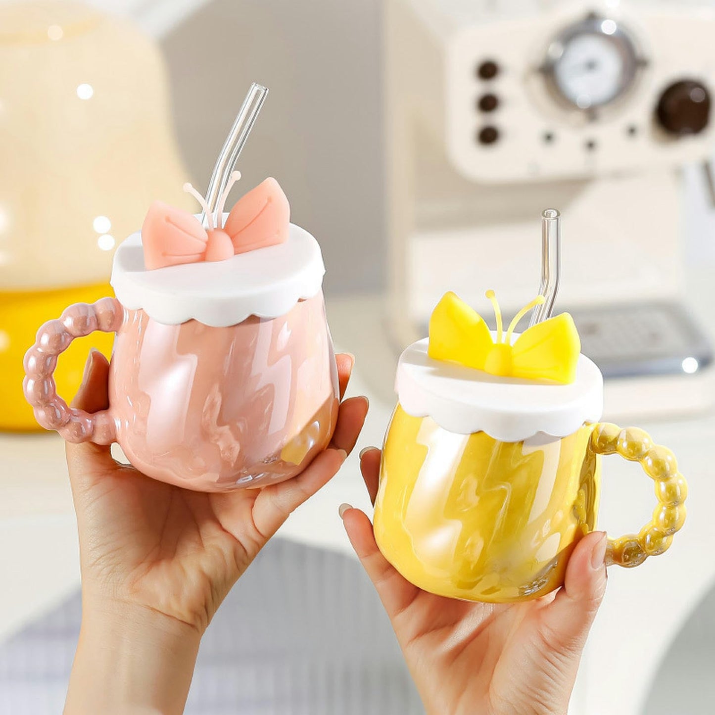 Bow Style Ceramic Mugs