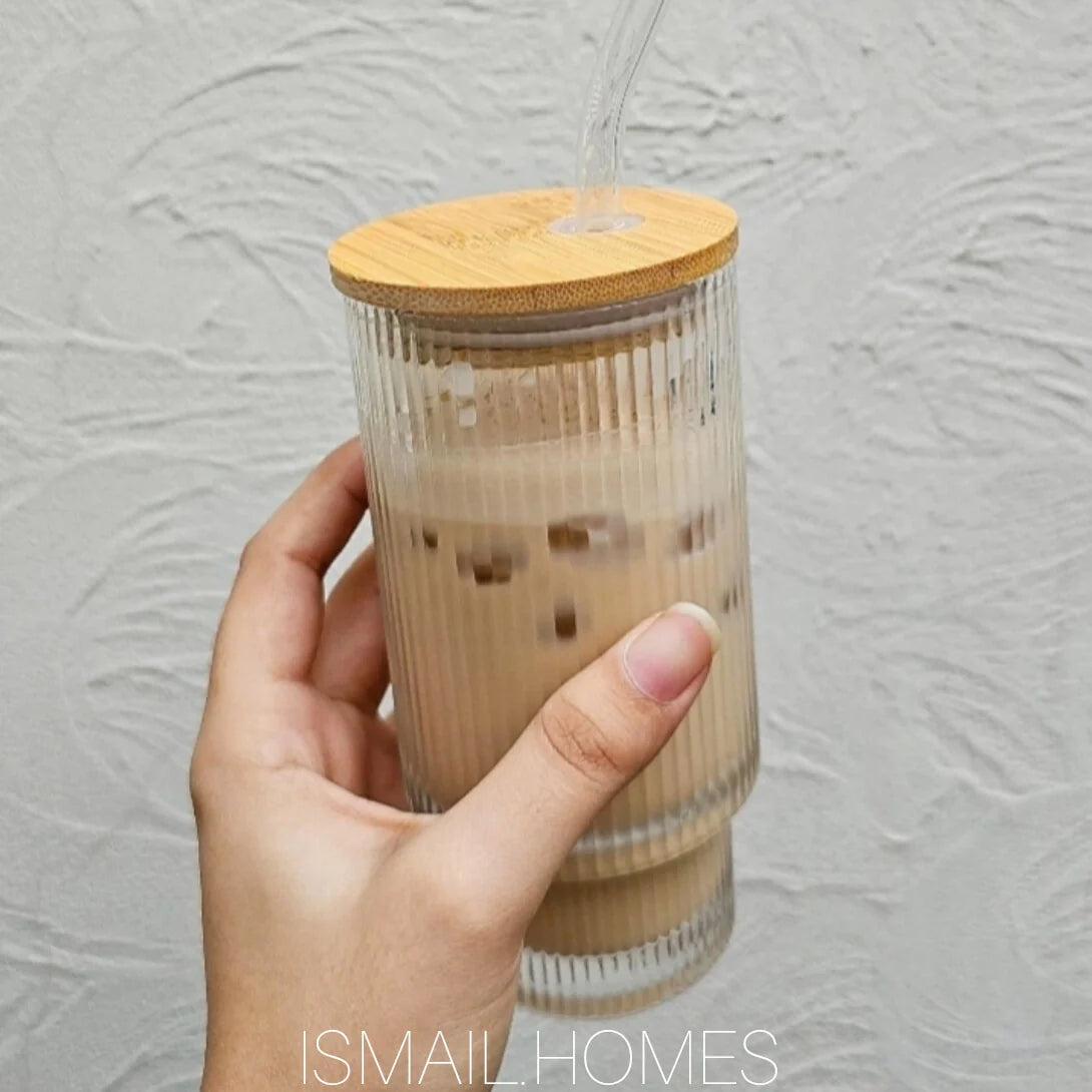 Ribbed Tumbler Glass imported Glass Cups