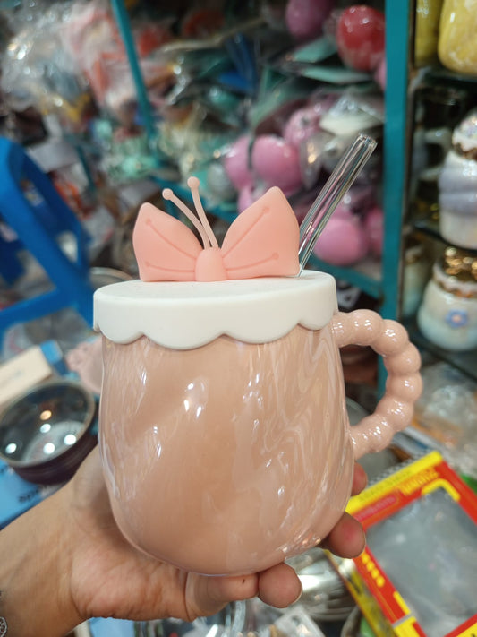 Bow Style Ceramic Mugs